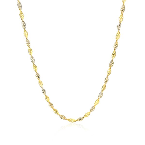 14k Two-Tone Gold Singapore Chain (2.50 mm) - alternate view 2