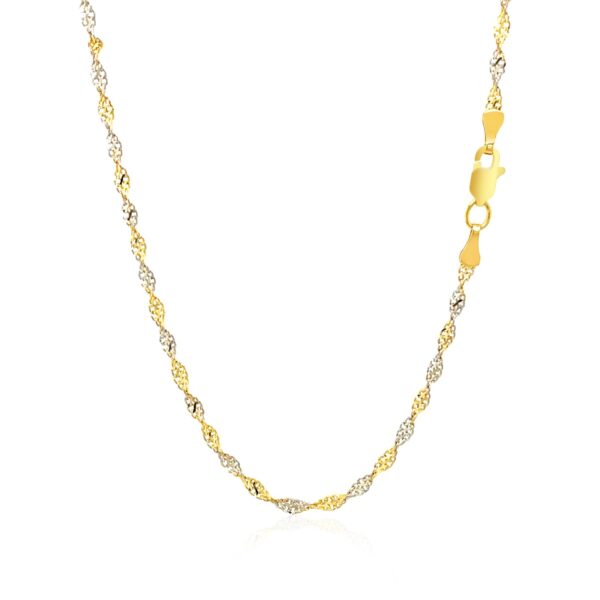 14k Two-Tone Gold Singapore Chain (2.50 mm) - alternate view 3