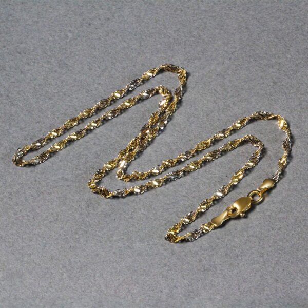 14k Two-Tone Gold Singapore Chain (2.50 mm) - alternate view 5
