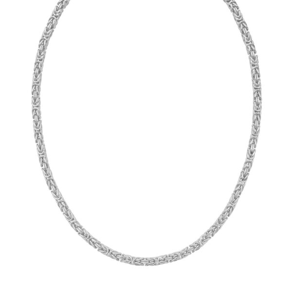 Sterling Silver Rhodium Plated Lite Square Byzantine Chain (4.80 mm) - alternate view 2