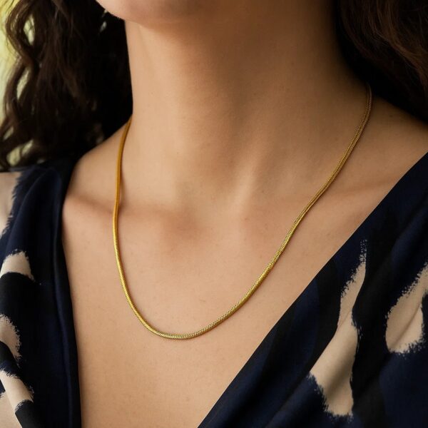 14K Yellow Gold Oval Snake Chain (2.60 mm) - alternate view 5