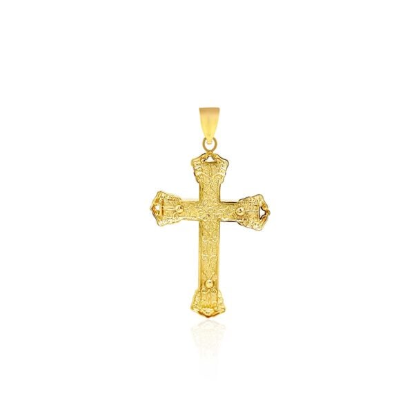 14k Yellow Gold Black Onyx Cross Pendant - alternate view 2