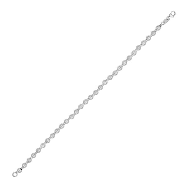 14K White Gold Disco Diamond Cut Bead Chain (4.00 mm)