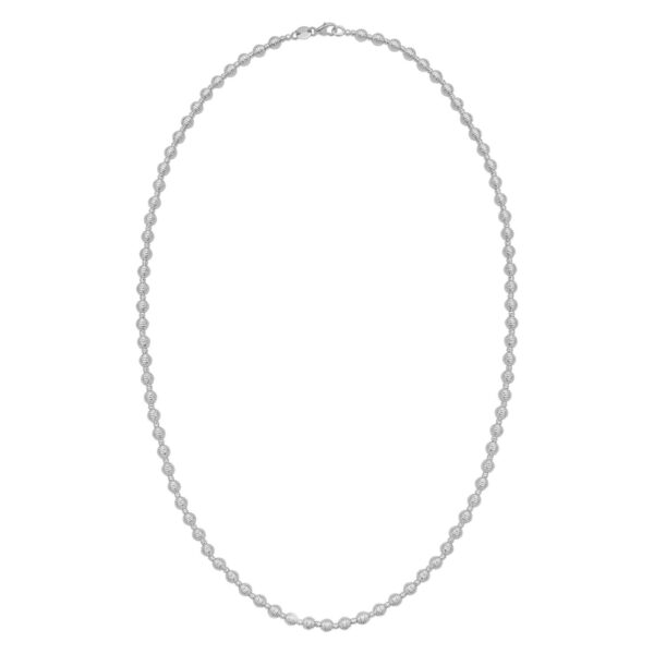 14K White Gold Disco Diamond Cut Bead Chain (4.00 mm) - alternate view 2