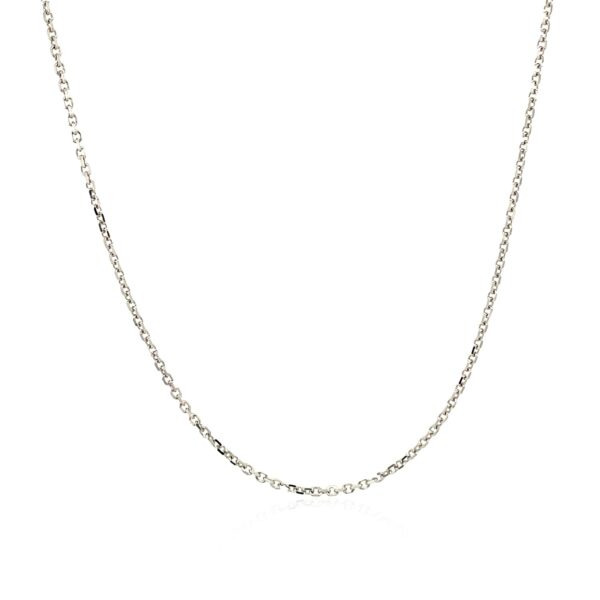 14k White Gold Diamond Cut Cable Link Chain (1.10 mm) - alternate view 2
