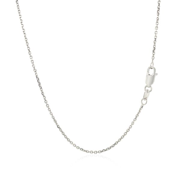 14k White Gold Diamond Cut Cable Link Chain (1.10 mm) - alternate view 3