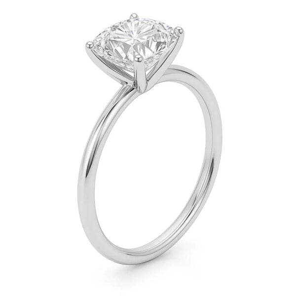 3 Carat Cushion Lab Grown IGI G/VS1 Diamond Solitaire Ring in 10K White Gold - alternate view 2