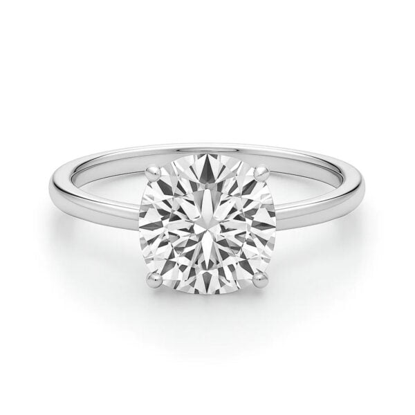 3 Carat Cushion Lab Grown IGI G/VS1 Diamond Solitaire Ring in 10K White Gold - alternate view 3