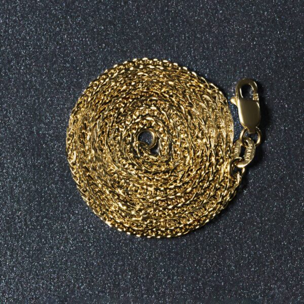 14k Yellow Gold Square Wheat Chain (1.80 mm) - alternate view 4