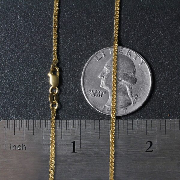 14k Yellow Gold Square Wheat Chain (1.80 mm) - alternate view 5