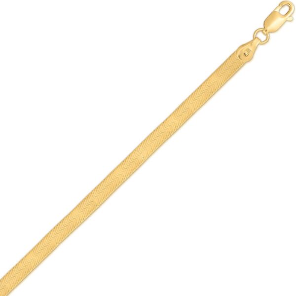 Sterling Silver Yellow Gold Plated Imperial Herringbone Chain (3.40 mm)