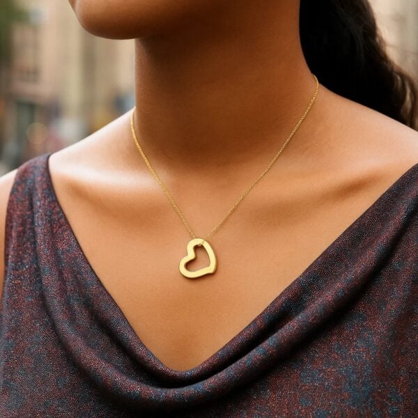 14k Yellow Gold Heart Pendant - alternate view 2