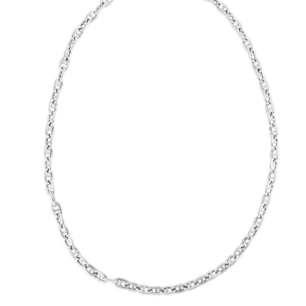 Sterling Silver Rhodium Plated Puffed Mariner Chain (5.90 mm) - alternate view 2