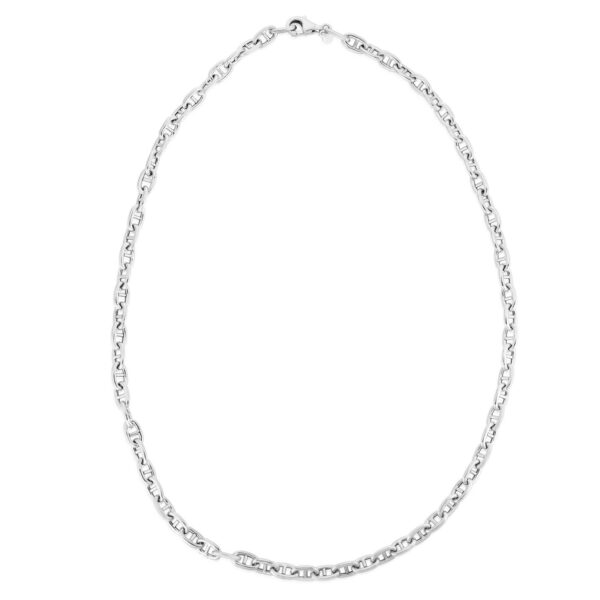 Sterling Silver Rhodium Plated Puffed Mariner Chain (5.90 mm) - alternate view 3