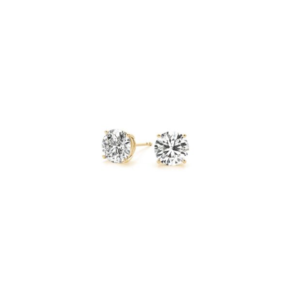 1 cttw Certified IGI Lab Grown Round Diamond Earrings 14k Yellow Gold (G/VS2) - alternate view 3