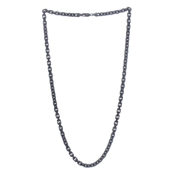 Sterling Silver Black Ruthenium Plated Oval Link Chain (5.60 mm) - alternate view 3