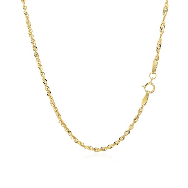 14k Yellow Gold Singapore Chain (1.80 mm) - alternate view 3