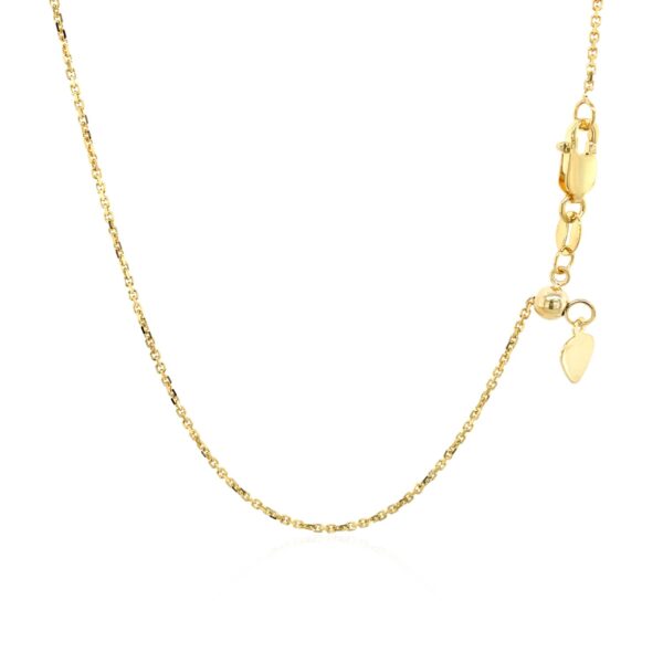 10k Yellow Gold Adjustable Cable Chain (1.10 mm) - alternate view 3