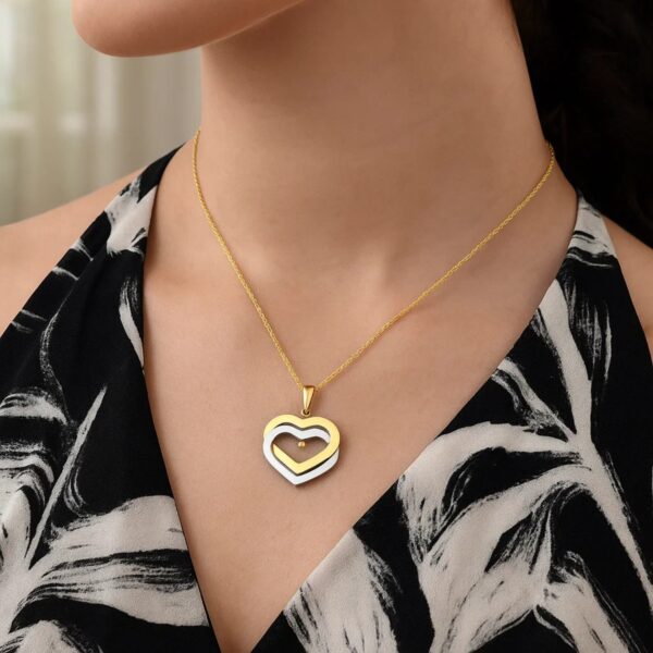 14k Two-Tone Gold Intertwined Hearts Pendant - alternate view 2