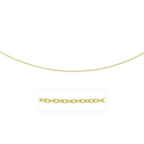 14k Yellow Gold Pendant Chain with Textured Links (2.50 mm)