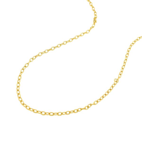 14k Yellow Gold Pendant Chain with Textured Links (2.50 mm) - alternate view 4