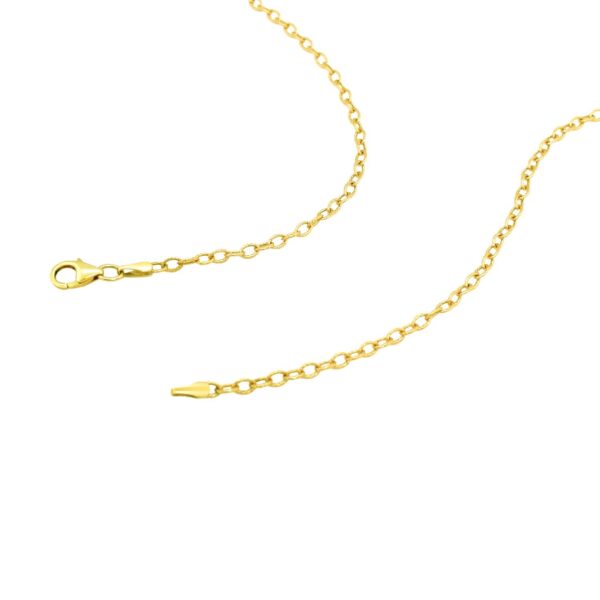 14k Yellow Gold Pendant Chain with Textured Links (2.50 mm) - alternate view 5