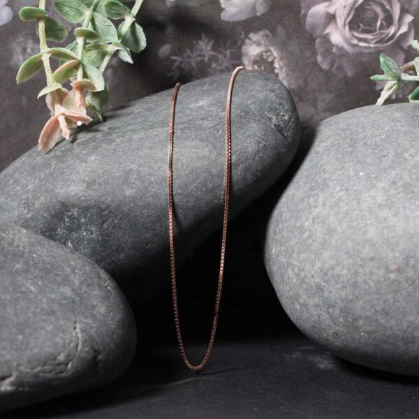 14k Rose Gold Classic Box Chain (0.73 mm) - alternate view 4