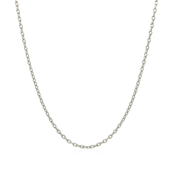 14k White Gold Oval Cable Link Chain (1.50 mm) - alternate view 2