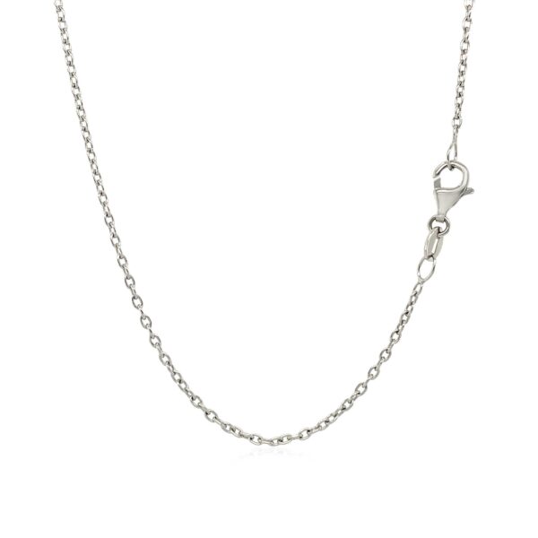 14k White Gold Oval Cable Link Chain (1.50 mm) - alternate view 3