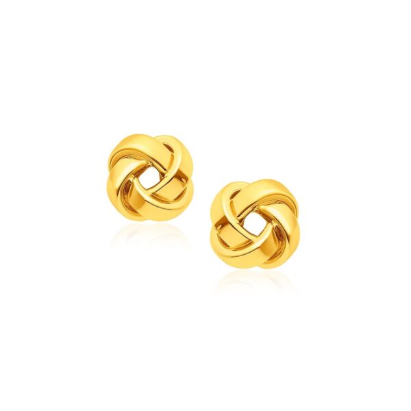 14k Yellow Gold Classic Love Knot Stud Earrings