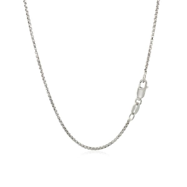 14k White Gold Round Box Chain (1.3 mm) - alternate view 3