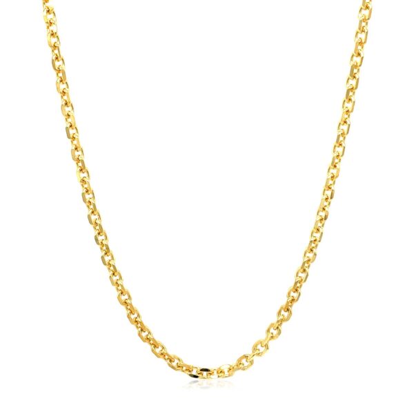 18k Yellow Gold Diamond Cut Cable Link Chain (2.60 mm) - alternate view 2