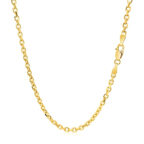 18k Yellow Gold Diamond Cut Cable Link Chain (2.60 mm) - alternate view 3