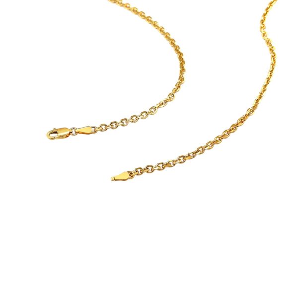18k Yellow Gold Diamond Cut Cable Link Chain (2.60 mm) - alternate view 4