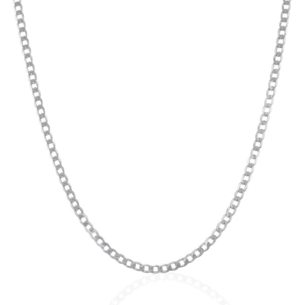 Rhodium Plated Sterling Silver Curb Style Chain (3.00 mm) - alternate view 2
