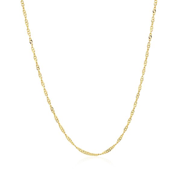 14k Yellow Gold Singapore Style Adjustable Chain (1.40 mm) - alternate view 2