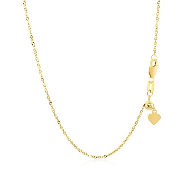 14k Yellow Gold Singapore Style Adjustable Chain (1.40 mm) - alternate view 3