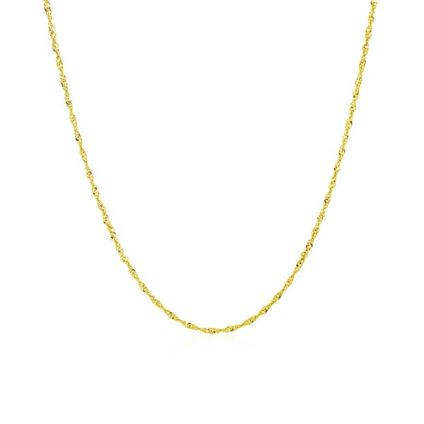 14k Yellow Gold Singapore Chain (1.10 mm) - alternate view 2
