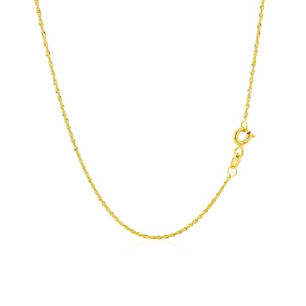 14k Yellow Gold Singapore Chain (1.10 mm) - alternate view 3