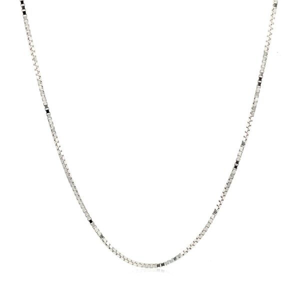 10k White Gold Adjustable Box Chain (0.85 mm) - alternate view 2