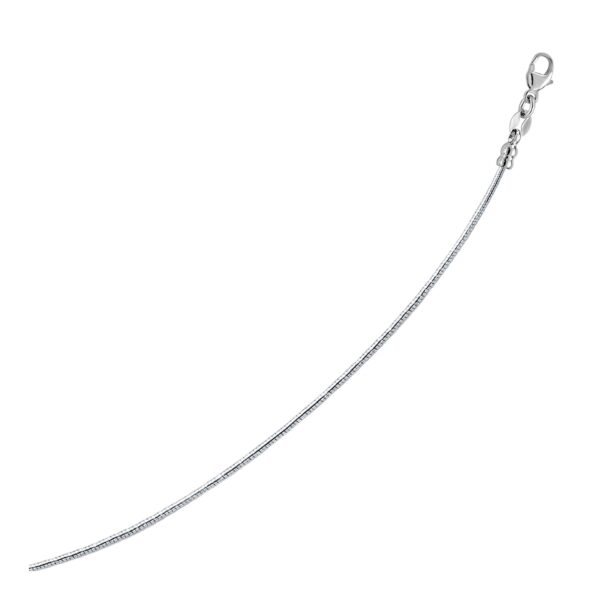 14k White Gold Necklace in a Round Omega Chain Style - alternate view 2