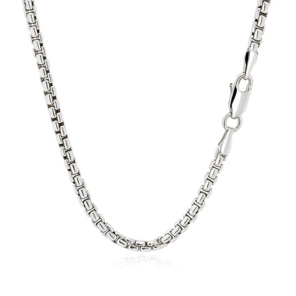 14k White Gold Round Box Chain (2.5 mm) - alternate view 3
