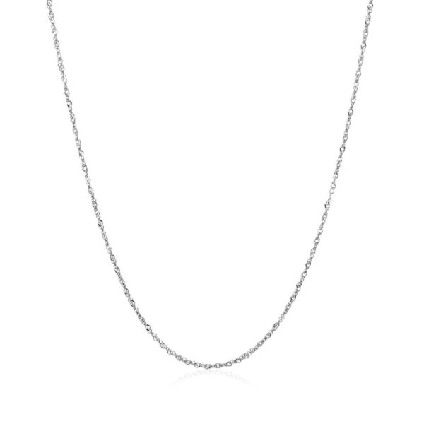 14k White Gold Singapore Chain 0.8mm (0.81 mm) - alternate view 2