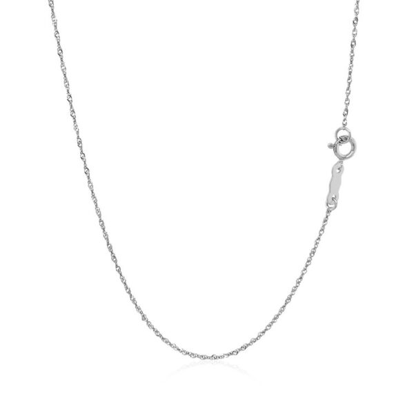 14k White Gold Singapore Chain 0.8mm (0.81 mm) - alternate view 3