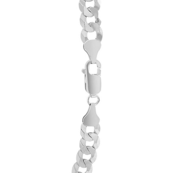 Rhodium Plated Sterling Silver Curb Style Chain (7.90 mm) - alternate view 4