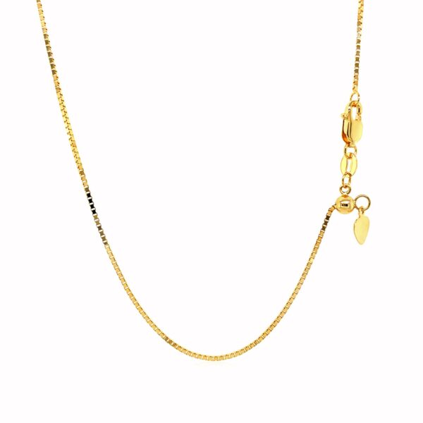 14k Yellow Gold Adjustable Box Chain (0.85 mm) - alternate view 2