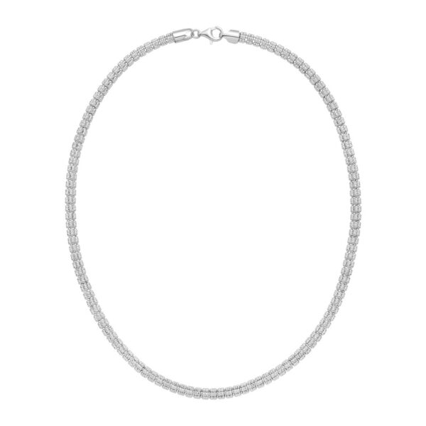 Sterling Silver Rhodium Plated Ice Barrel Chain (5.00 mm) - alternate view 3