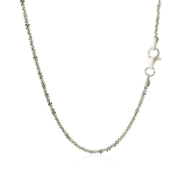 Rhodium Plated Sterling Silver Sparkle Style Chain (1.60 mm) - alternate view 3