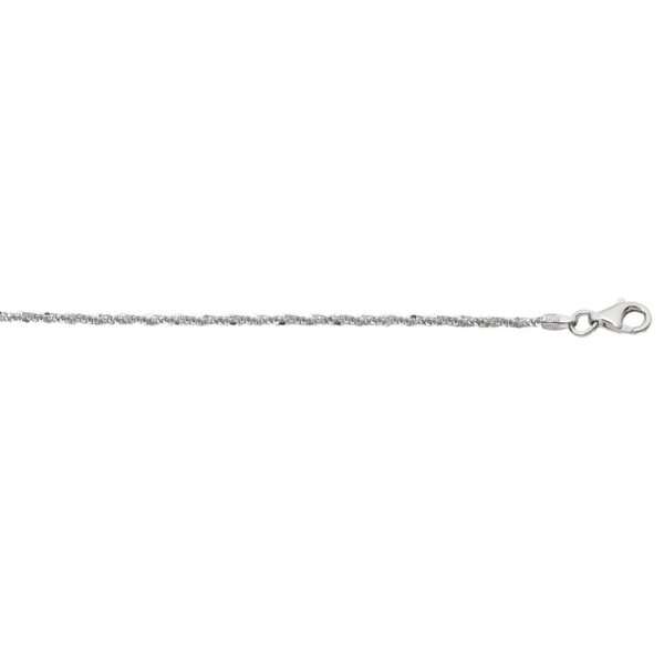Rhodium Plated Sterling Silver Sparkle Style Chain (1.60 mm) - alternate view 5