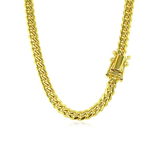 4.0mm 14k Yellow Gold Classic Solid Miami Cuban Chain - alternate view 3